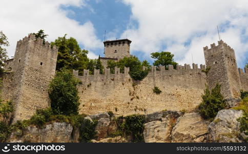 fortress on a cliff in San Marino