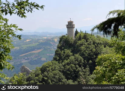 Fortress on a cliff in San Marino