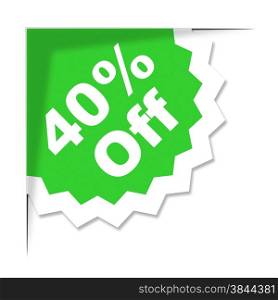 Forty Percent Off Showing Sale Discount And Offer
