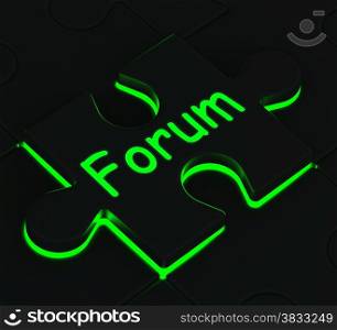 Forum Glowing Puzzle Shows Community Chat And Information Group
