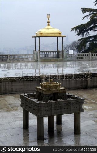 Fountain and golden pavillion in Topkapi palace, Istanbul