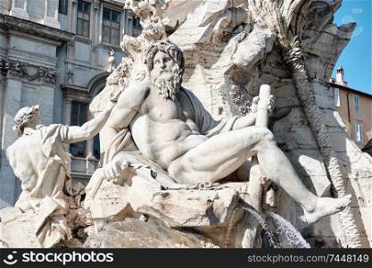 Fountain at Piazza Navona in Rome, Italy