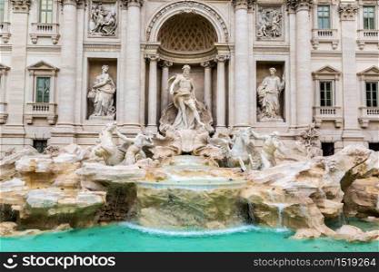 Fountain di Trevi in Rome, Italy in a summer day