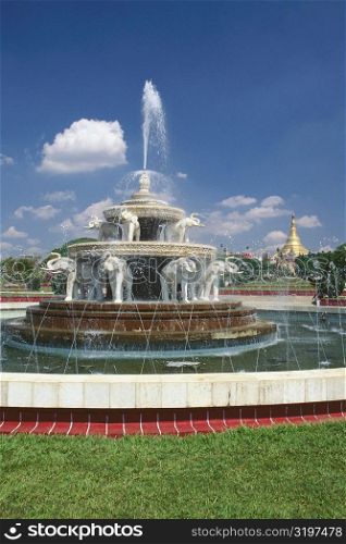 Fountain in a park, Yangon, Myanmar