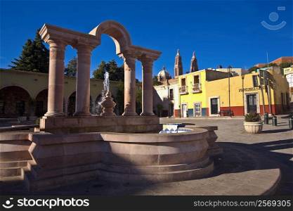 Fountain in front of a building, Zacatecas, Mexico