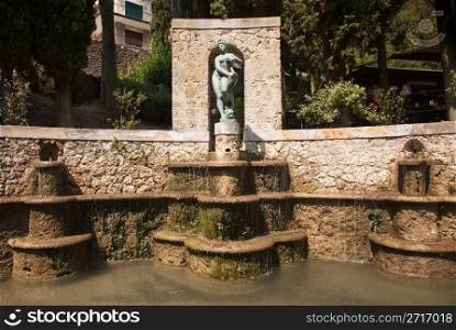 Fountain in Gardone on banks of Lake Garda in Italy