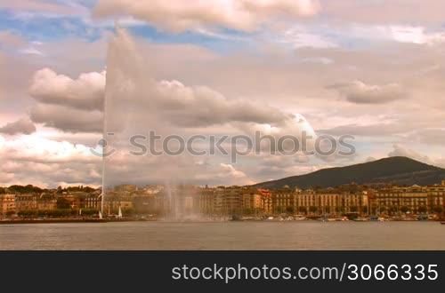fountain in Lake Geneva