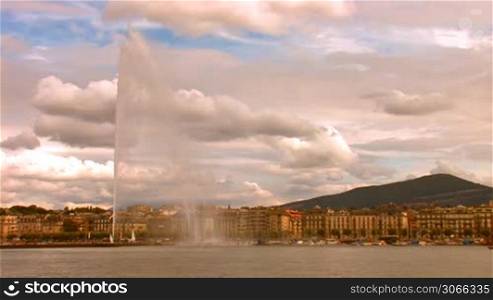 fountain in Lake Geneva
