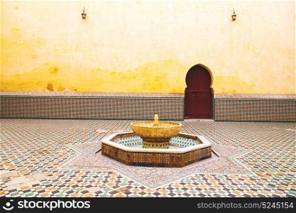 fountain in morocco africa old antique construction mousque palace