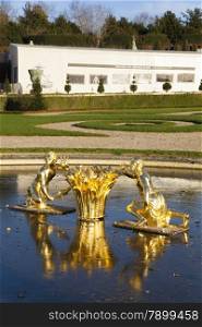 Fountain in the castle of Versailles, Ile de France, France