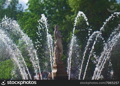 "Fountain "Lion Cascade" in Peterhof palace Saint-Petersburg, Russia- JUNE 3, 2015"