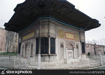 Fountain near wall of Topkapi palace, Turkey