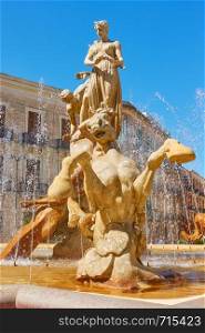 Fountain of Diana in Syracuse, Sicily, Italy