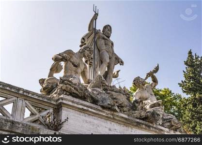 Fountain of Greek God Neptune, Piazza del Popolo, Rome, Italy. Fountain of Greek God Neptune at Piazza del Popolo, Rome, Italy