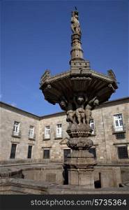 fountain of largo do paco building, home of university of Minho in Braga, north of Portugal, near Guimaraes