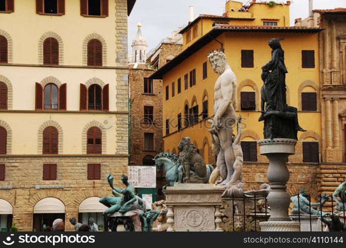 Fountain of Neptune, Logia dei Lanzi, Piazza della Signoria, Florence, Italy