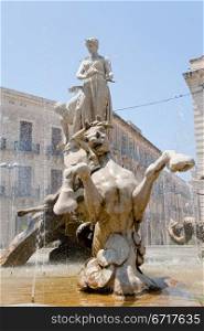 fountain on Piazza Archimede in Syracuse, Italy