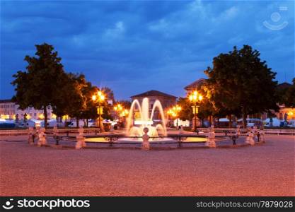 Fountain on Prato della Valle at early morning, Padova, Veneto, Italy