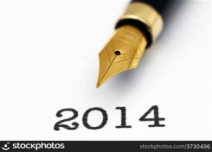 Fountain pen on 2014 year