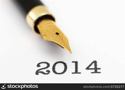 Fountain pen on 2014 year