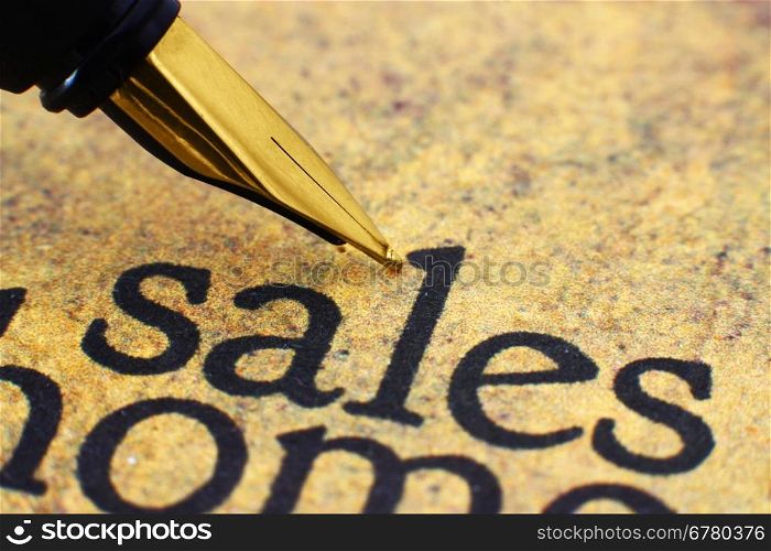 Fountain pen on sales text