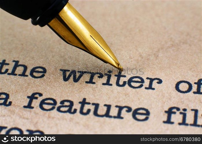 Fountain pen on writer