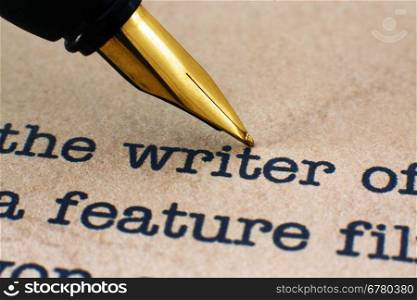 Fountain pen on writer