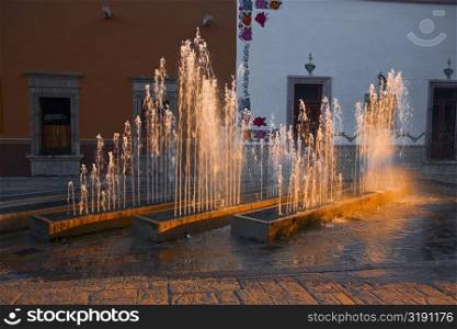Fountains in front of a building, San Jose De Gracia, Aguascalientes, Mexico