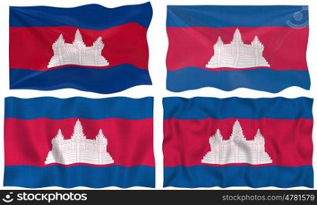 Four Assorted Great Flag illustrations of Cambodia