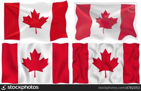 Four Assorted Great Flag illustrations of canada