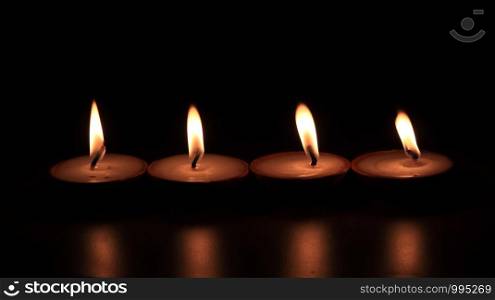 Four butter lamps or diwali candle