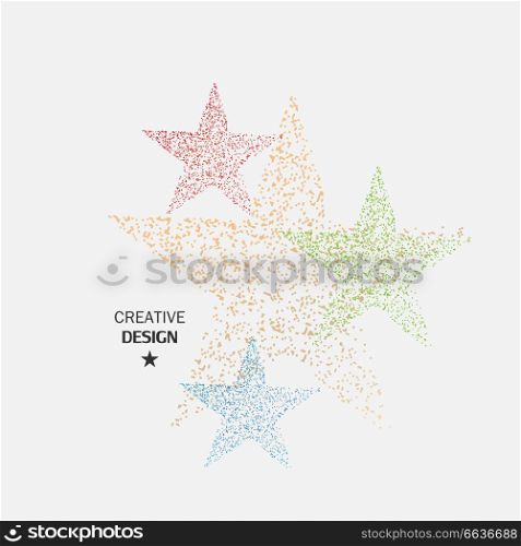 Four color star dots vector.. Four color star dots vector