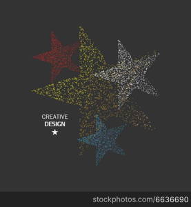 Four color star dots vector.. Four color star dots vector