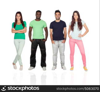 Four different adult persons isolated on a white background