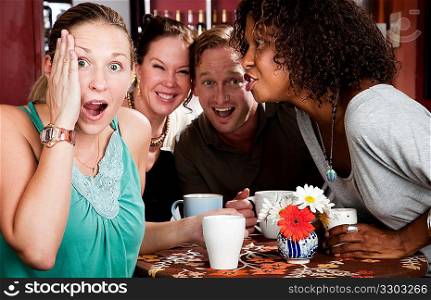 Four Friends Gossiping in a Coffee House