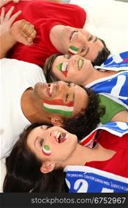 Four Italian soccer fans