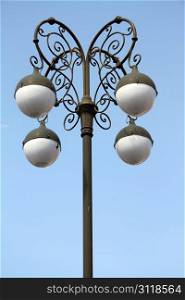 Four lamps on the street in Varazhdin, Croatia
