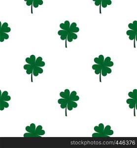 Four leaf clover pattern seamless background in flat style repeat vector illustration. Four leaf clover pattern seamless