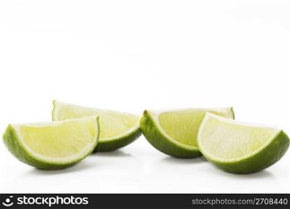 four lemon slices. four lemon slices on white background
