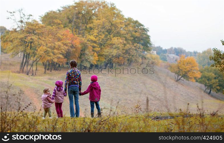 four little girl outdoors
