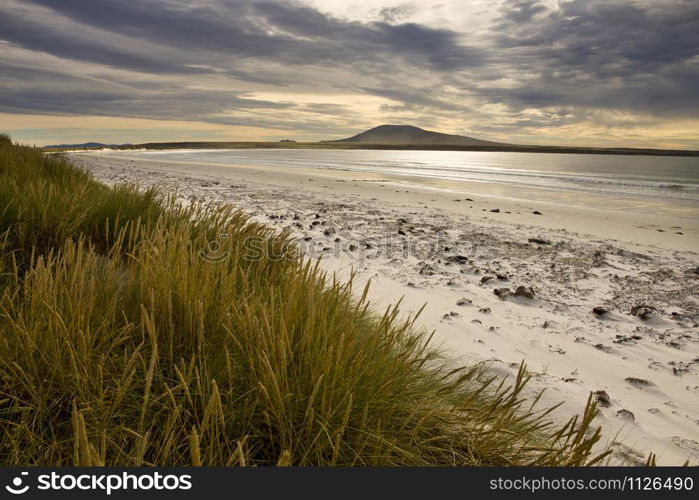 Four Mile Beach and Elephant Bay on Pebble Island in the Falkland Islands (Islas Malvinas).