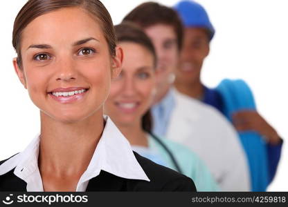 Four people from a variety of professional backgrounds