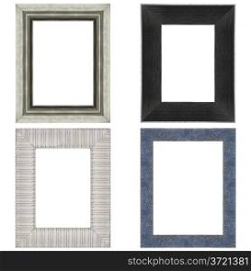 Four picture frames isolated on white background.