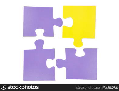 Four pieces of puzzle isolated over white