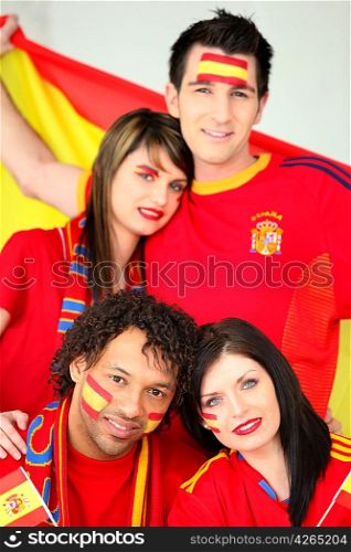 Four Spanish football supporters