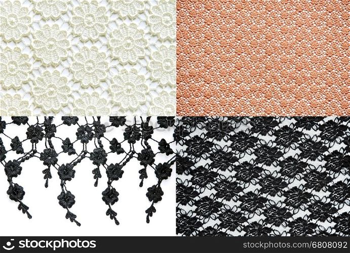 four style of abstract seamless lace pattern