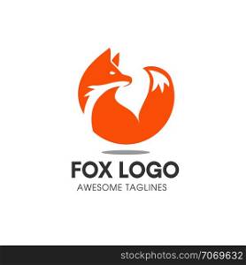 Fox circle Vector Symbol, fox Sign or Logo Template. creative fox Animal Face Modern Simple Design Concep