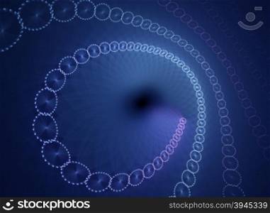 fractal spiral. background. fractal spiral on a dark background
