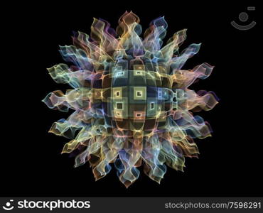 Fractal Virus series. 3D rendering of translucent colorful viral particles on the subject of health, COVID-19, infection, disease and Coronavirus epidemic