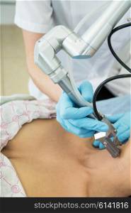 fractional laser rejuvenation. fractional laser rejuvenation of neckline area for women